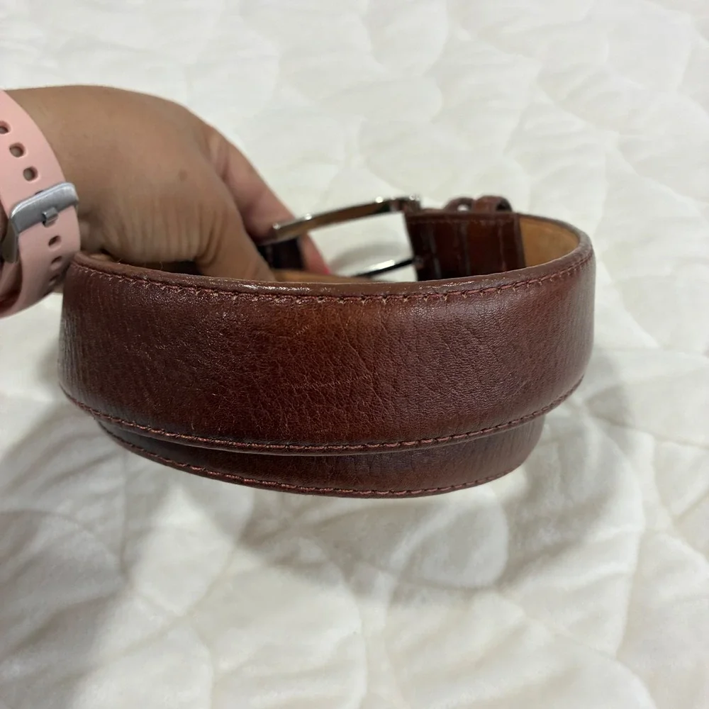 Handcrafted in‎ America Genuine Leather Brown Belt Career Casual Mens Size 38/35